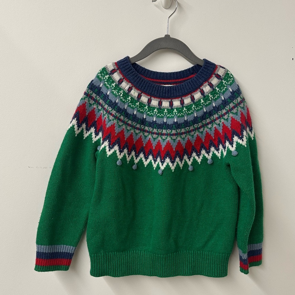 Mini Boden Green Fair Isle Sweater for Kids